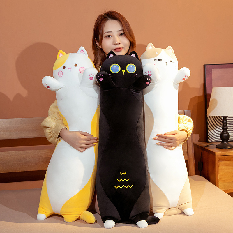 Bolster Pillow Long - หมอนแมวตัวยาวนุ่มน่ารัก50-130ซม. หมอนของเล่นตุ๊กตางีบเบาะ Comfort บ้านตุ๊กตาน่ารักของขวัญวันเกิด