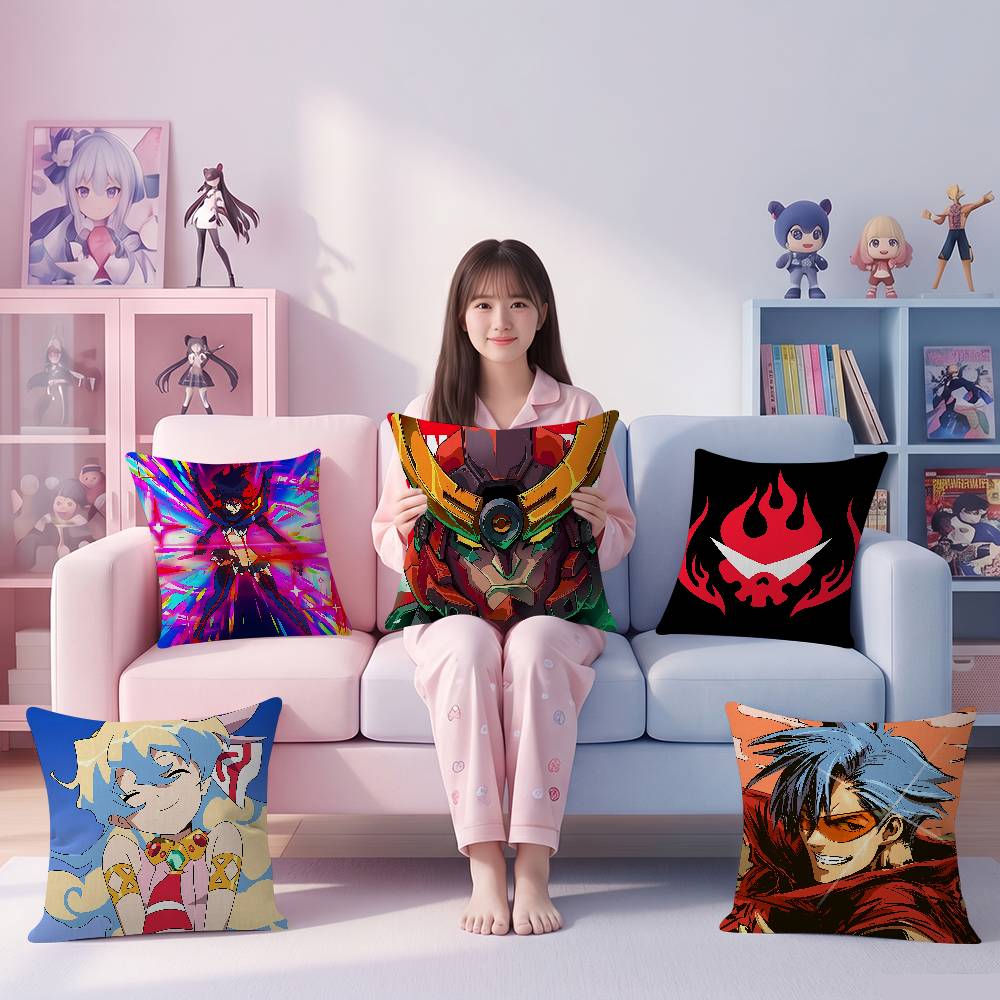 Home Textiles Là Gì - ปลอกหมอนอนิเมะ G-Gurren L-Lagann สำหรับตกแต่งโซฟา รถยนต์ สำนักงาน