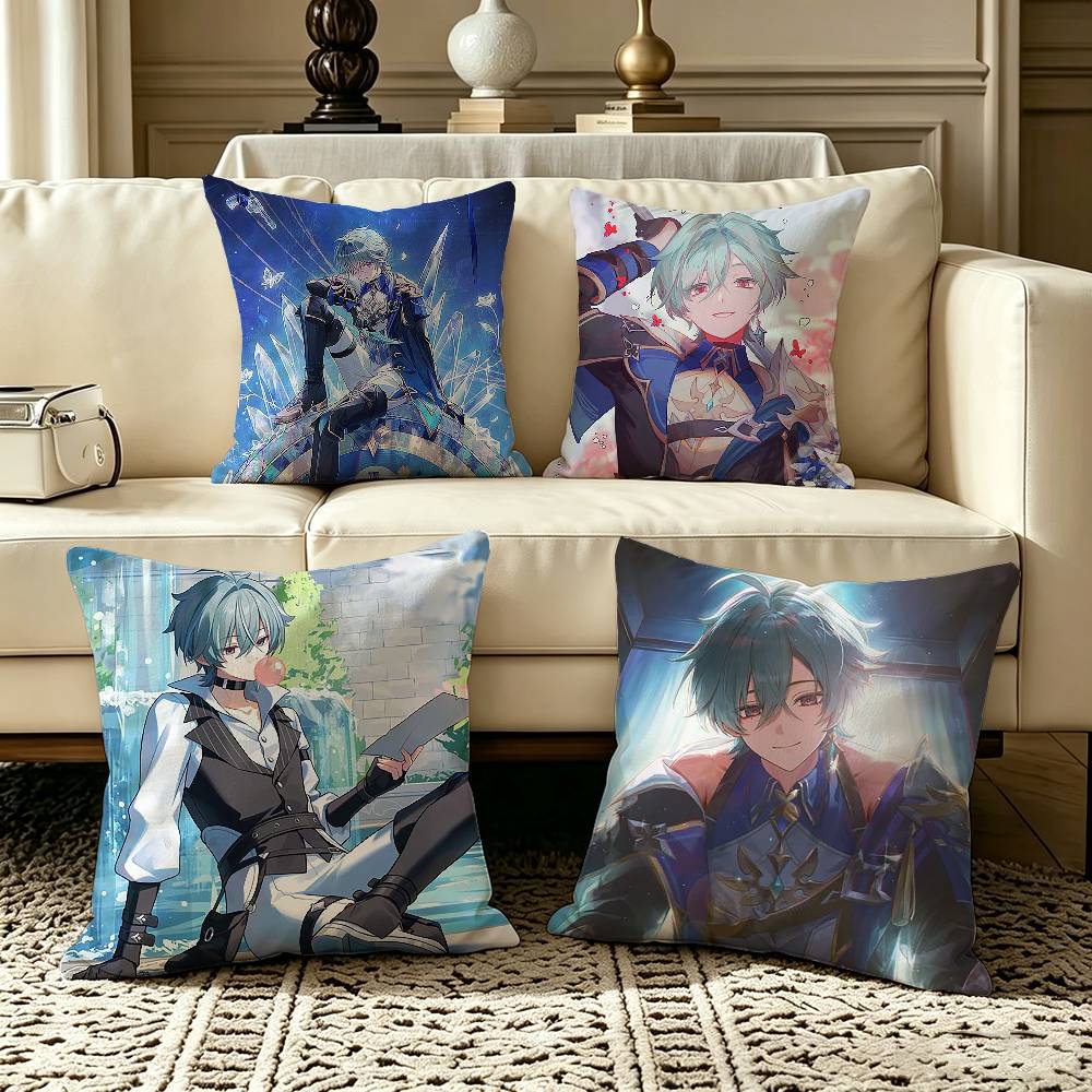 Home Textiles Là Gì - ปลอกหมอน Cryo L-Lohen G-enshin Impact ทรงสี่เหลี่ยม