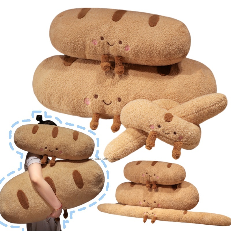 Bolster Pillow Long - นุ่มยาว Baguett โยนหมอนน่ารักออกแบบตุ๊กตา Baguette ขนมปังเบาะ Plushie