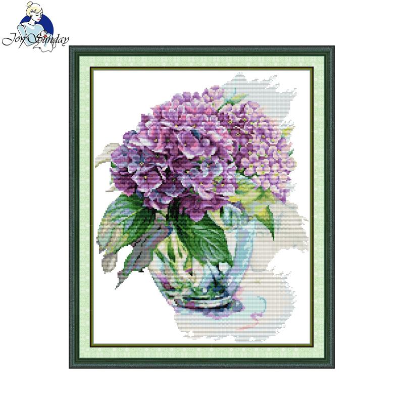 Home Textiles Discount - Joy Sunday Cross Stitch ชุดไฮเดรนเยีย HD