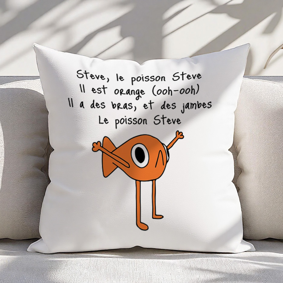 Pillow Insert 18X18 - ปลอกหมอนอิงลายมีม Le Poisson Steve 1 ชิ้น