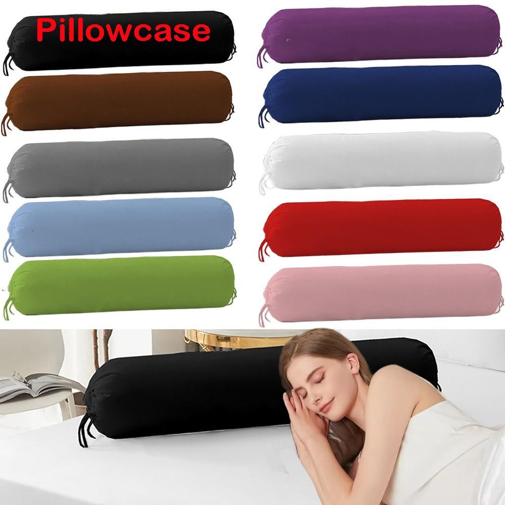 Bolster Pillow Long - ปลอกหมอนทรงกระบอกยาวสีพื้น ซักได้ ถอดออกได้ ปลอกหมอนรองคอสำหรับห้องนอน ปลอกหมอนทนทานสำหรับใช้ในบ้าน