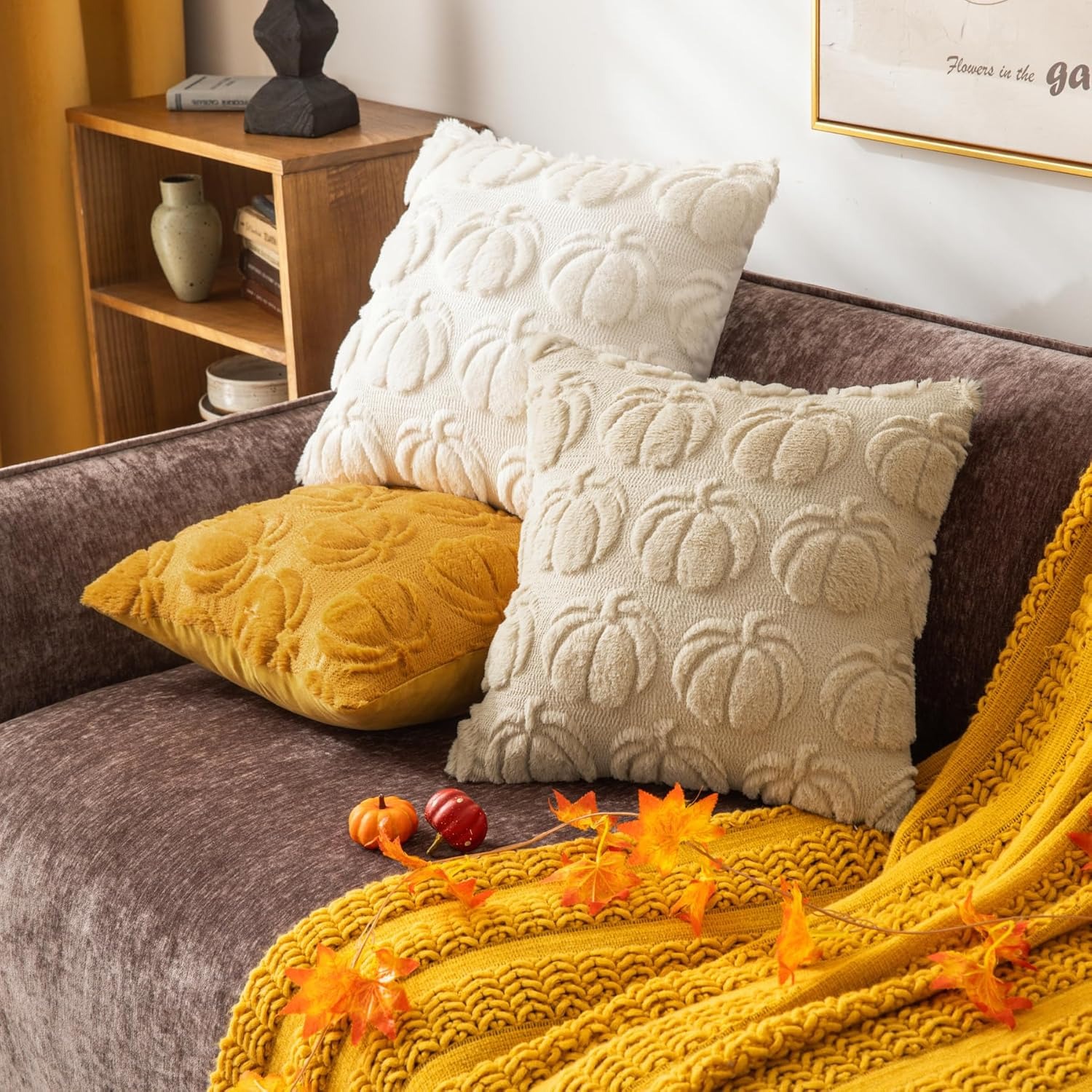 ปลอกหมอนอิงลายฟักทองสีเบจ ปลอก - Pillow Insert 18X18 บทวิจารณ์และราคา