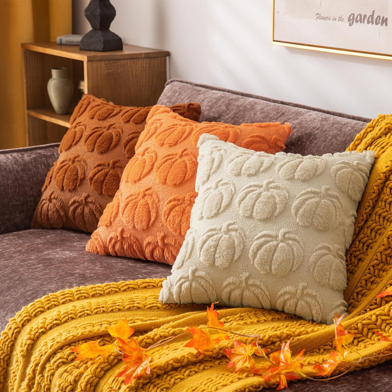 ปลอกหมอนอิงลายฟักทองสีเบจ ปลอก - Pillow Insert 18X18 บทวิจารณ์และราคา