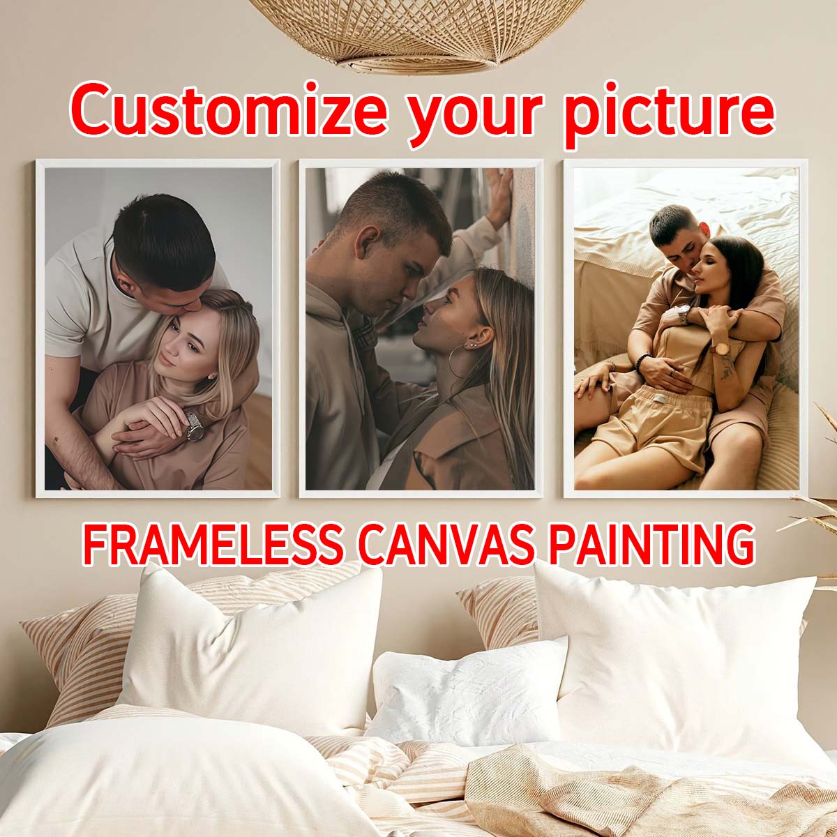 ภาพวาดสีน้ำมันแบบสามชิ้น - กรอ - Textiles For Home บทวิจารณ์และราคา