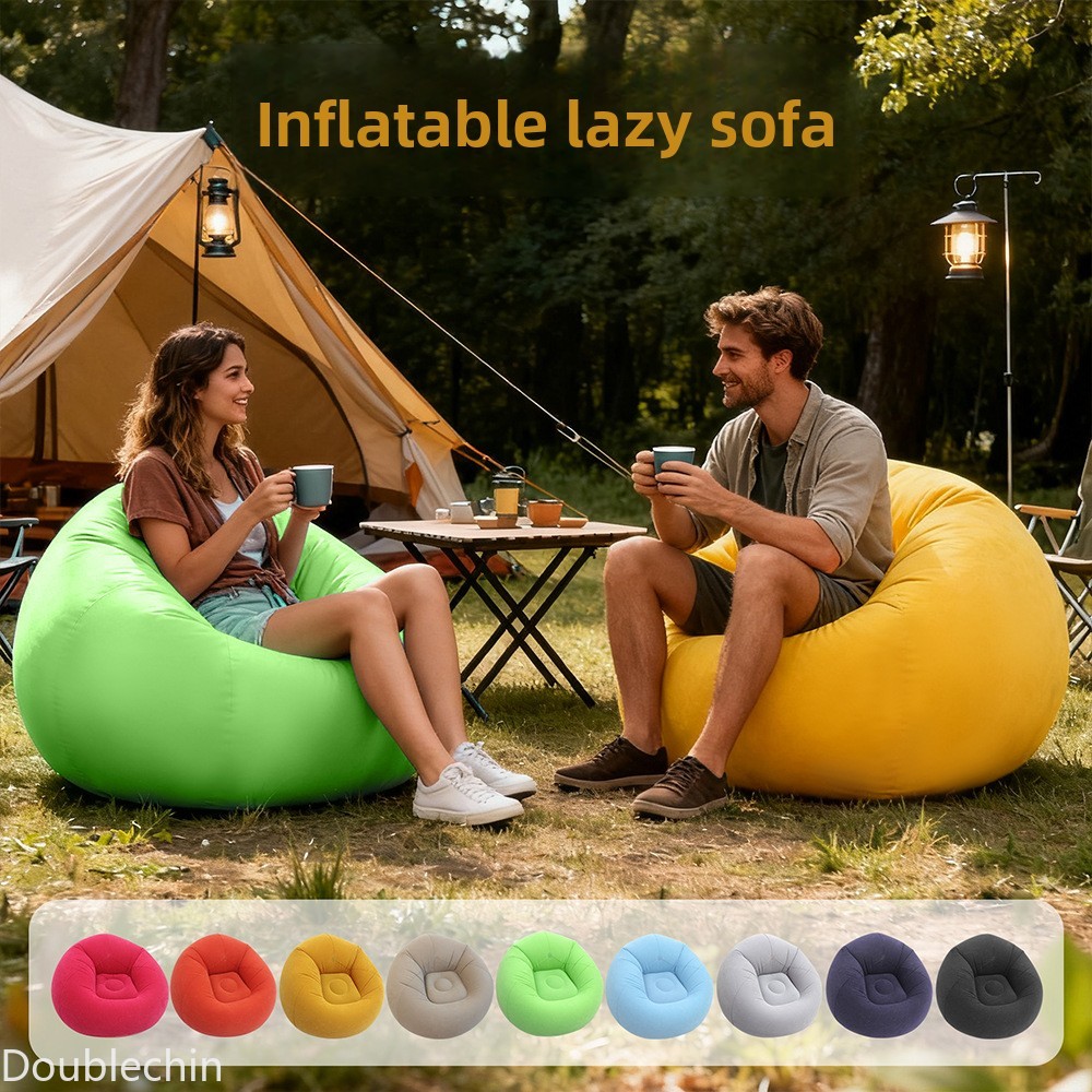โซฟาเป่าลมแบบเดี่ยว ทรงกลม พับ - Floor Cushion Pouf บทวิจารณ์และราคา